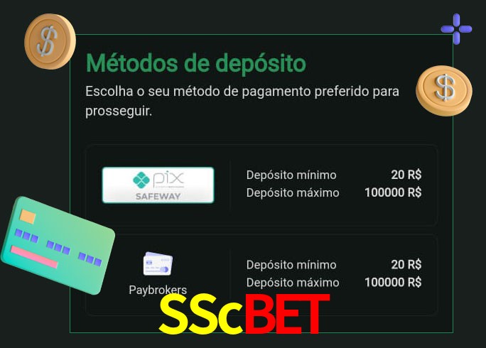 O cassino SScbet oferece uma grande variedade de métodos de pagamento